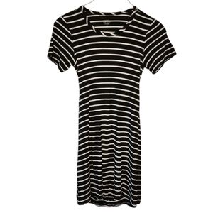 Market & Spruce Open Back Dress Black/White Striped Size Small